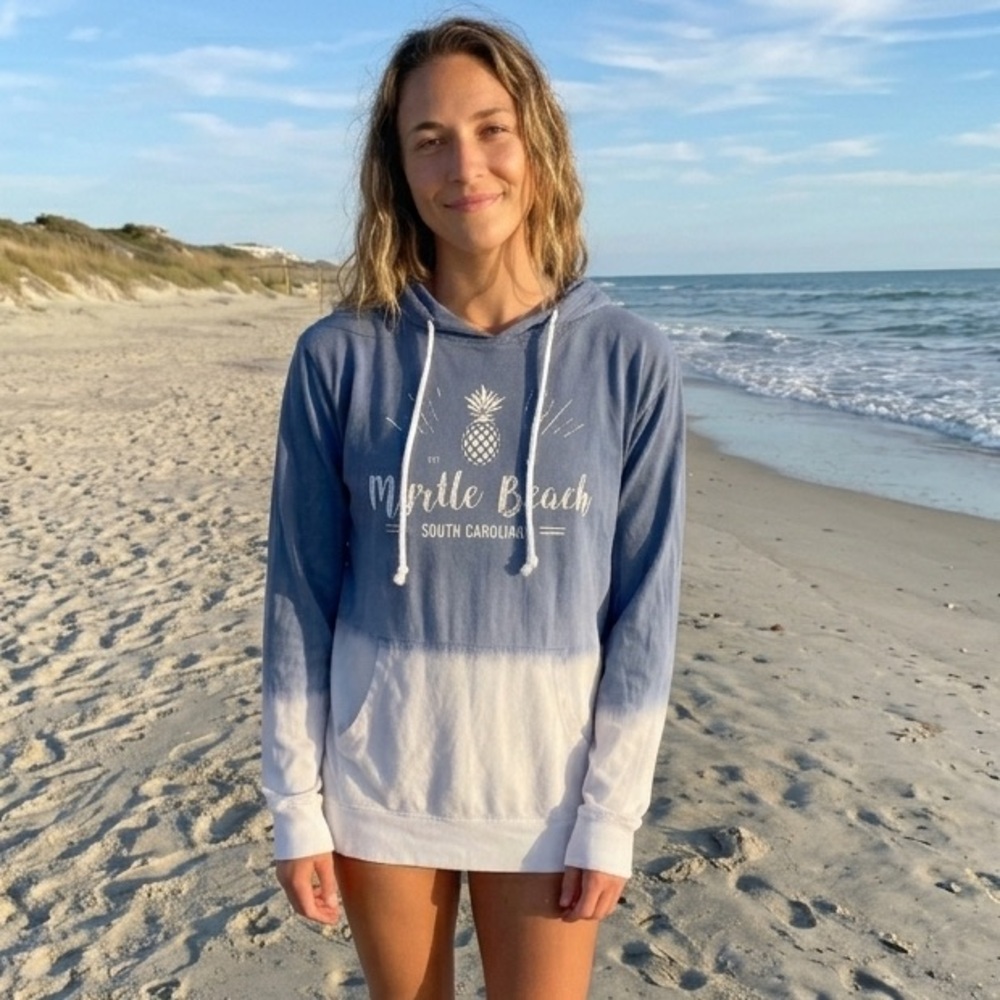 Ragwear USA Myrtle Beach South Carolina Graphic Long Sleeve Hooded Tee Shirt 🍍